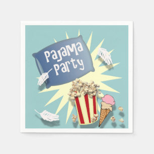 Serviette En Papier Bleu Boys Sleepover Pajama Party napkin