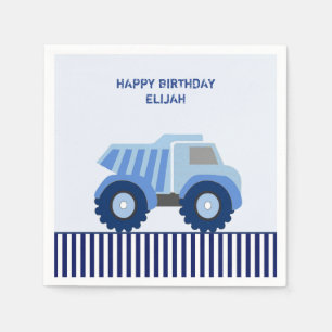 Serviette En Papier Bleu Camion sur mesure Anniversaire de l'enfant