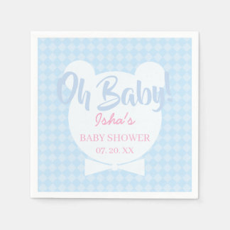Serviette en papier Bleu clair noeud papillon Ours