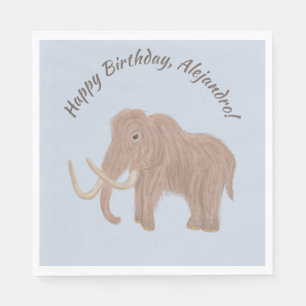 Serviette En Papier Bleu clair personnalisé, Mammoth laineux Brown