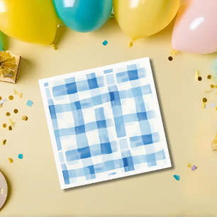 Serviette En Papier Bleu classique et blanc En vichy À damiers Motif