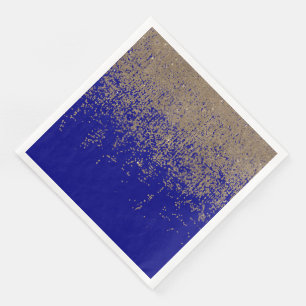 Serviette En Papier Bleu Cobalt Parties scintillant Or Ombre Gradient