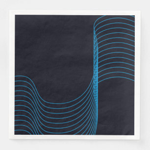 Serviette En Papier Bleu, cool, moderne, tendance, lignes courbes simp