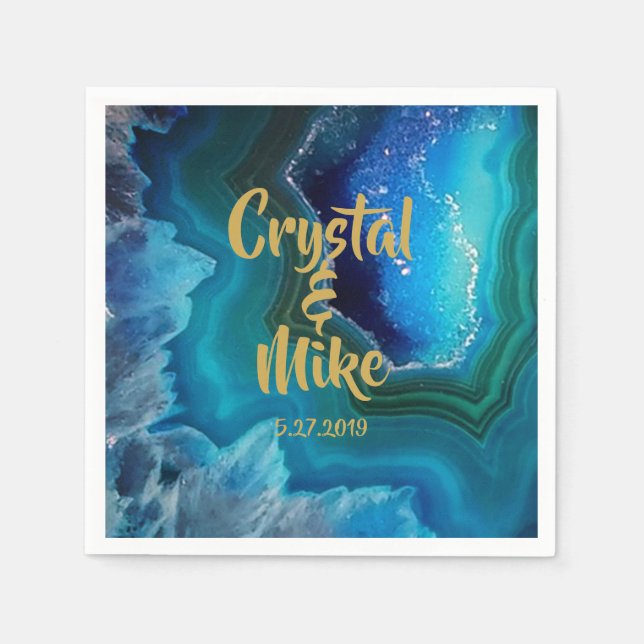 Serviette En Papier Bleu cristal (Devant)