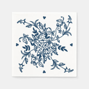 Serviette En Papier Bleu de Casablanca sur des serviettes de livre