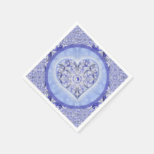 Serviette En Papier Bleu de dentelle en céramique de Grèce
