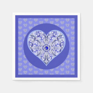 Serviette En Papier Bleu de dentelle en céramique de Grèce
