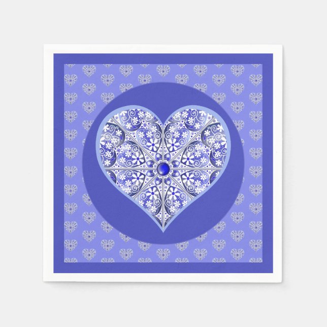 Serviette En Papier Bleu de dentelle en céramique de Grèce (Devant)