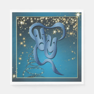 Serviette En Papier Bleu de la comédie du théâtre bleu