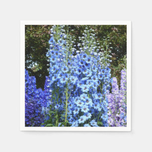 Serviette En Papier Bleu Delphinium Fleurs Florales Jardin Nature