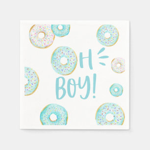 Serviette En Papier Bleu Donuts Bébé saupoudrer