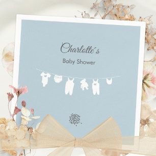 Serviette En Papier Bleu Dusty Minimaliste Baby Boy Douche