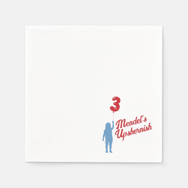 Serviette En Papier Bleu En vichy Upshernish Personnalisé Napkin (Devant)