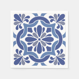 Serviette En Papier Bleu et blanc Côte Mariage méditerranéen