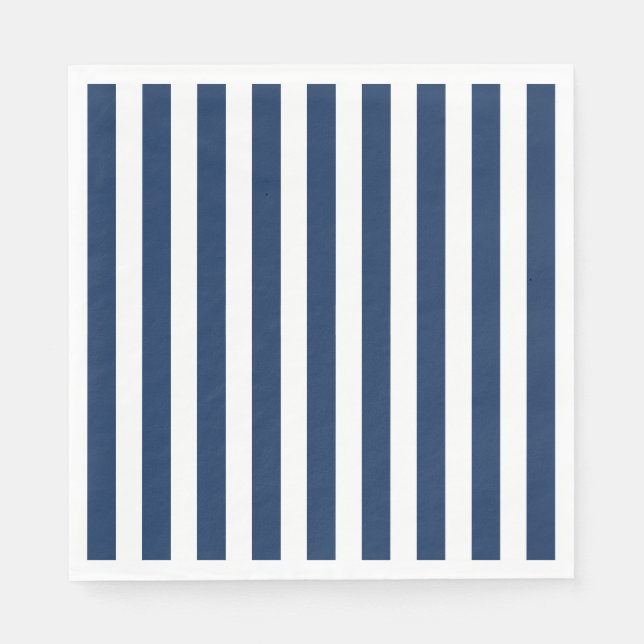 Serviette En Papier Bleu et blanc de la marine marine (Devant)