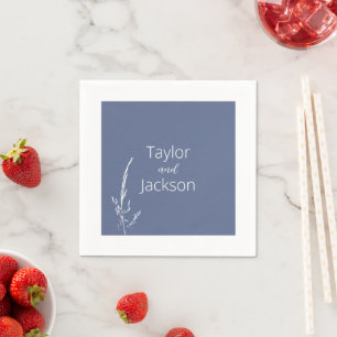 Serviette En Papier Bleu et blanc minimaliste et chic
