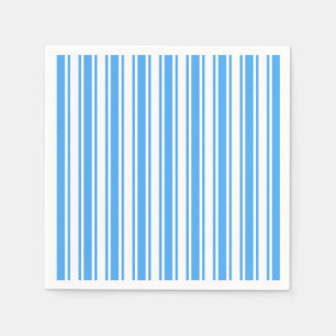 Serviette En Papier Bleu et blanc rayures de bonbons
