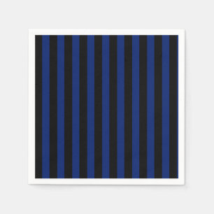 Serviette En Papier Bleu et noir bonbons rayés