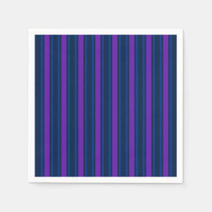 Serviette En Papier Bleu et violet bonbons rayés