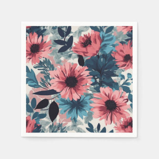 Serviette En Papier Bleu floral