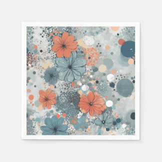 Serviette En Papier Bleu floral