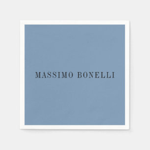 Serviette En Papier Bleu Gris Minimaliste Moderne Lisible