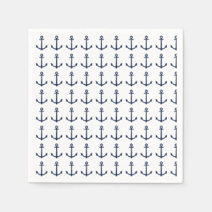 Serviette En Papier Bleu marine nautique d'Ancre