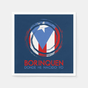 Serviette En Papier Bleu marine Porto Rico Borinquen