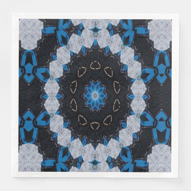 Serviette En Papier Bleu matin et soir (Devant)