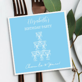 Serviette En Papier Bleu moderne Cheers à 30 ans Anniversaire serviett