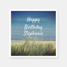 Bleu nautique Joyeux Anniversaire Plage Paysage mi