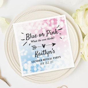 Serviette En Papier Bleu Ou Rose Moderne ? Parti de révélation de genr