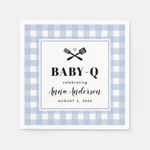 Serviette En Papier Bleu pâle En vichy Plaid Baby Q