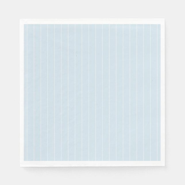 Serviette En Papier Bleu pâle et blanc Grille moderne Pin (Devant)