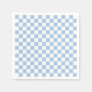 Serviette En Papier Bleu Poussiéreux et Blanc à Carreaux