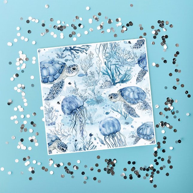 Serviette En Papier Bleu Rêvé sous le Baby shower marin (Créateur téléchargé)