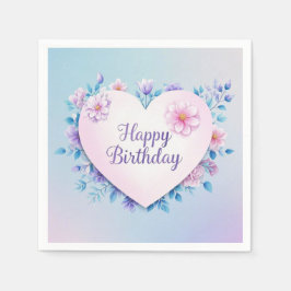 Serviette En Papier Bleu rose anniversaire luxueux élégant extravagant