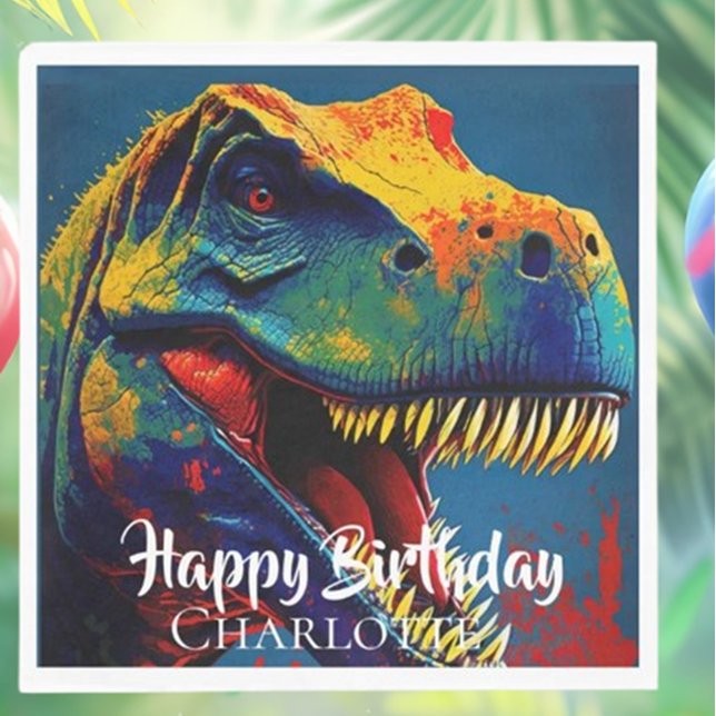 Serviette En Papier Bleu T-Rex Anniversaire (Celebrate with style using our Blue T-Rex Birthday Napkins!)
