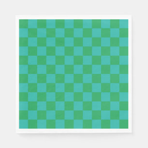 Serviette En Papier Bleu vert À damiers En vichy Motif