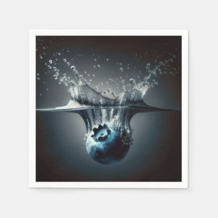 Serviette En Papier Bleuet Plongeant Dans L'Eau