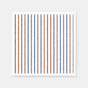 Serviette En Papier Bleus Brown et marine avec lignes inégales