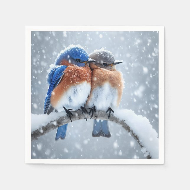 Serviette En Papier Bleus De L'Est En Neige (Devant)