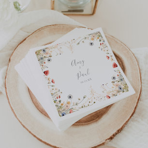 Serviette En Papier Blisser Colorful Boho Fleur sauvage Mariage Napkin