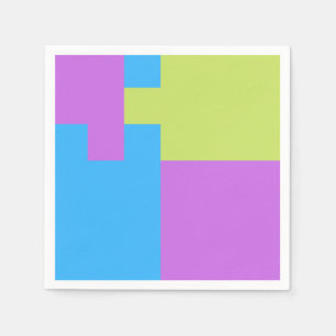 Serviette En Papier Blocs de couleur gras vert bleu rose 7