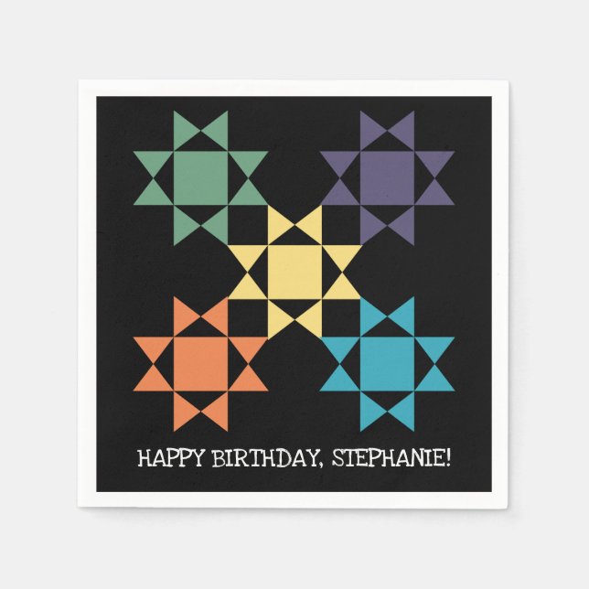 Serviette En Papier Blocs de courtepointe Amish Quilt Personnalisé Thè (Devant)