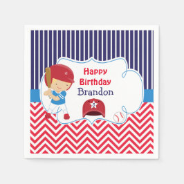 Serviette En Papier Blonde de baseball mignonne Cheveux garçon fête d'