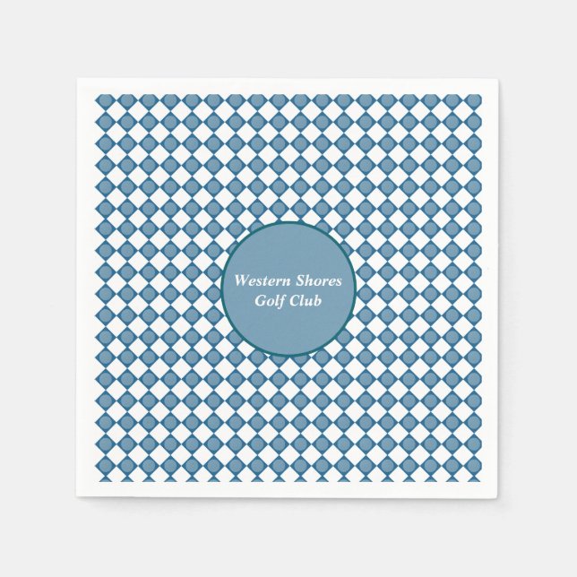 Serviette En Papier Blue Argyle Golf Pattern Paper Napkin (Devant)