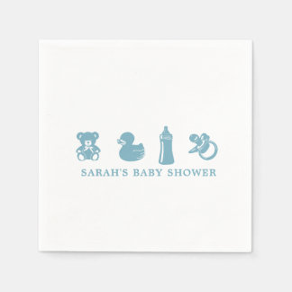 Serviette En Papier Blue Baby Shower Paper Napkin