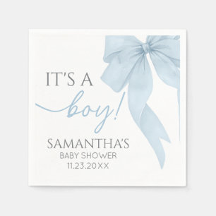 Serviette En Papier Blue Bow C'Est Un Baby shower Garçon
