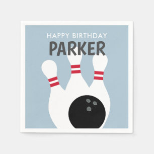 Serviette En Papier Blue Boy Bowling Anniversaire